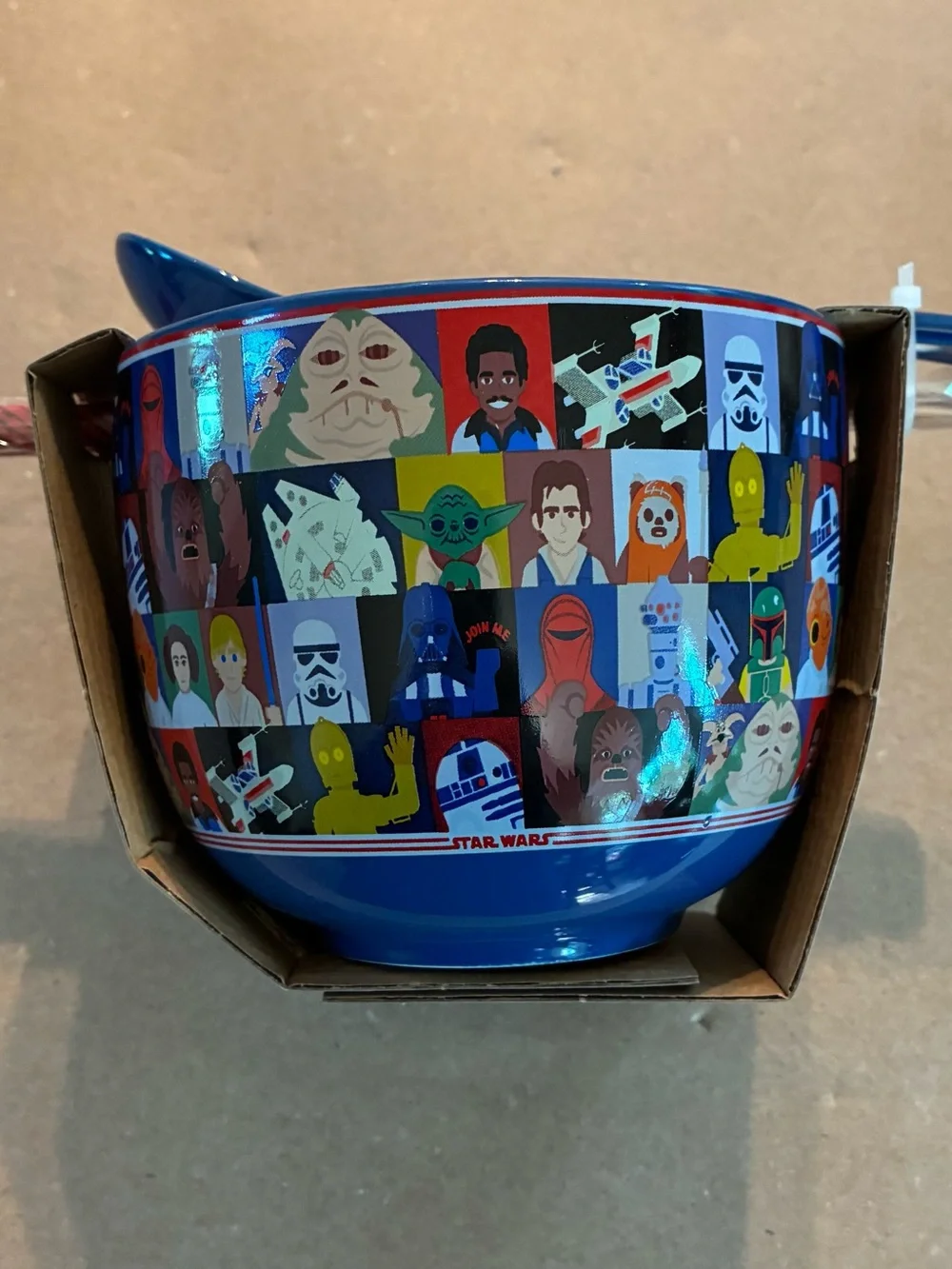 20oz Star Wars Disney Multicolor Character Ceramic Bowl Set with Utensils